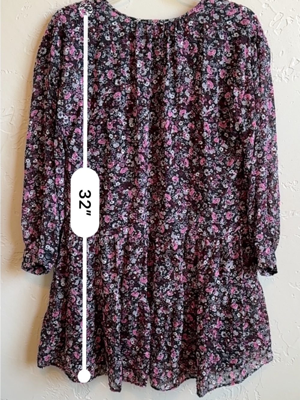 Zara Black dress with Pink Floral Print - Picture 4 of 5